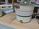 BING YUE便携式电煮锅小型多功能锅分体式电火锅学生宿舍折叠旅行出差双锅304不锈钢 1.6L 乳白色【豪华款】-煎/炖/蒸/煮/焖/涮 实拍图
