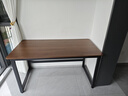 馨美凯电脑桌台式家用简易书桌办公桌简约现代工作台租房卧室学习写字桌 【单桌1.6cm厚桌面】黑架+深胡桃 长140cm*宽70cm*高74cm 实拍图