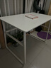 舒客艺家电脑桌台式书桌家用卧室学习桌学生学习桌小户型工作台转角书桌 奶油白+白架【100*60】 实拍图