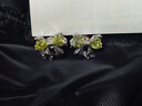 XUPING旭平首饰合金时尚彩宝蝴蝶飘带耳钉女生日常百搭送生日礼物 果绿色 实拍图