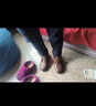 意尔康妈妈棉鞋加绒保暖中老年真皮舒适魔术贴短靴 14723W棕色38 实拍图