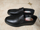蜘蛛王男士皮鞋一脚蹬大码商务休闲皮鞋真皮中老年爸爸鞋 48475 黑色 45 实拍图