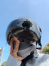 新日新日3C国标认证摩托电动车头盔男女四季通用骑行电瓶车半盔安全帽 火山灰【防晒短镜】 3C新国标A类 实拍图