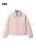 森马（Semir）棉服女灯芯绒翻领菱形格复古2024冬三防宽松轻薄棉衣109724112007 实拍图