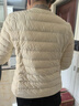 雪中飞羽绒内胆女轻薄羽绒服女短款新款冬季内搭修身时尚羽绒服外 米白 M (160) 实拍图