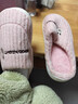 洁丽雅棉拖鞋女士秋冬季包跟室内家居家用情侣保暖防滑毛绒男士冬天棉鞋 粉色 38-39 (适合37-38码) 实拍图