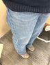 优衣库女装男装宽松廓形牛仔裤/弯刀镰刀裤子25秋冬新款479000 67 海蓝色 25 /160/64A 实拍图