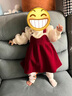 G.DUCKKIDS小黄鸭女童套装春秋款连衣裙周岁女宝宝公主裙礼服儿童秋冬两件套 红色春秋套装（花朵款夹子） 90 尺码1~2岁【 80-90cm】 实拍图