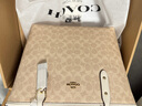 蔻驰（COACH）【官方】奥莱女士女包经典标志CITY拉链托特包老花city30 沙黄色/粉笔白色（新版） 实拍图