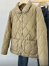 春秋季轻薄款女士新款小棉袄短款纯色翻领薄款外套棉衣女百搭棉服 卡其 2XL 建议90-110斤 实拍图