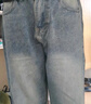 Homlean美式水洗牛仔裤男秋冬高街宽松直筒阔腿长裤子HS05复古蓝加绒2XL 实拍图
