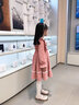 安妮优儿（Anneyol）女童连衣裙秋季2025新款秋装小女孩秋冬裙子儿童洋气女童装公主裙 粉色 100 实拍图