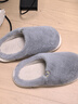 优调棉拖鞋女乳胶防踩塌厚底抑菌防臭居家秋冬保暖情侣拖鞋男 蓝44-45 实拍图