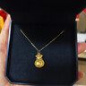 中国黄金（CHINA GOLD）福袋黄金项链女足金吊坠平安夜圣诞节礼物送女朋友老婆 （金重约1g）赠银链 实拍图