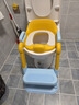 世纪宝贝（babyhood）儿童马桶辅助器 宝宝阶梯架坐便圈扶手架座便器 PU软坐垫 天空蓝 实拍图