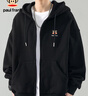 大嘴猴（paul frank）开衫卫衣男士春秋季休闲宽松连帽外套男潮流男装 黑色 2XL 实拍图