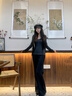 小野和子微喇裤女2025新款秋季黑色高腰显瘦外穿瑜伽休闲喇叭裤 实拍图