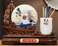 匠驴一帆风顺帆船办公室摆件高档玉石平安扣笔筒定制公司乔迁开业礼物 大号 长40.3宽12.3高33厘米 实拍图