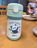 膳魔师（THERMOS）儿童吸管保温杯礼盒带杯套把手316L不锈钢超轻幼儿上学学生杯TCKC 实拍图