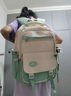 PRUY减负护脊书包大容量高中学生初中生书包女生小学生双肩背包 绿配白 长32厚19高46cm 实拍图