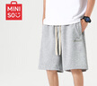 名创优品（MINISO）重磅短裤男夏季户外运动直筒五分裤青少年潮流百搭中裤 麻灰 XL 实拍图