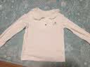 英氏（YEEHOO）女童T恤儿童长袖春季小翻领polo衫中大童装时尚学院风上衣新款 字母荷叶花边领-白色 120 实拍图