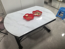 冠喻升降茶几餐桌两用多功能可简约伸缩小户型茶几桌折叠移动简约茶几 105 雪山亮白 高级玻晶石（热销款） 实拍图