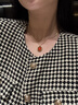 《宋仕》天然南红玛瑙吊坠女款红宝石项链高级感送女友送妈妈礼物 宋仕 天然冰红南红玛瑙吊坠赠银链（含鉴定证书） 实拍图