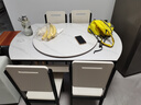 丰舍 餐桌 可变圆桌伸缩折叠实木岩板餐桌椅组合现代轻奢餐桌餐厅饭桌 黑白色-雪山白岩板-实木椅 【1.35米】 一桌6椅 实拍图