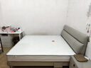 全友（QUANU）家居现代简约真皮高箱储物双人大床卧室头层牛皮悬浮床含床垫组合 【浅米灰 | 高脚】床+床头柜*1+65K床垫 1.8x2米【撑腰软靠】 实拍图