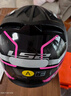 LS2新款摩托车头盔四分三盔电动助力车四季大尾翼大码男女半盔OF608 黑粉红灰幻影 3XL(建议61-62CM) 实拍图