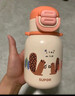苏泊尔（SUPOR）儿童保温杯男女孩学生水杯水壶316L不锈钢便携吸管杯大容量学饮杯 【背带款】一盖双饮 嫩柚粉 500ml 实拍图