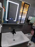 恋派奶油风浴室柜 陶瓷一体洗手盆卫生间悬挂式洗漱台一体洗脸盆组合 智能玻璃镜柜+陶瓷一体盆 80cm 实拍图