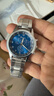 男士时尚商务手表三针数字刻度表盘潮流钢带青少年腕表石英表 蓝色【手表+送调表器】 实拍图