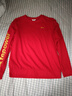 特步童装儿童卫衣中大童男童女童套头卫衣休闲舒适运动卫衣上衣 宝钻红 170 cm 实拍图