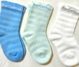 全棉时代儿童袜子婴儿棉袜宝宝新生儿男女童中长筒袜 蓝白蓝 9.5cm 实拍图