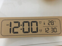 三每简约客厅台钟电视柜座钟LED电子钟表挂钟桌面时钟日期温度夜光G5 象牙白（插电版） 实拍图