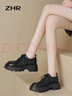 ZHR乐福鞋女学院风减龄厚底单鞋女软萌大头百搭女鞋 PJF01 黑色 38 实拍图