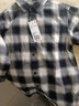 优衣库童装男童女童法兰绒格子衬衫长袖衬衣薄外套上衣新款478132 09 黑色 140 实拍图