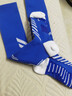 李宁（LI-NING）足球袜儿童长筒袜过膝防滑训练护腿板袜套高筒长袜子男蓝白-S 实拍图