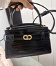 CHARLES&KEITH鳄鱼纹凯莉包手提斜挎婚包包女包生日礼物CK2-50270880-1 Black黑色 S 实拍图