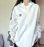 adidas经典三条纹运动连帽夹克外套男女春季阿迪达斯三叶草 黑色   L 实拍图