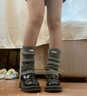 猫人腿套针织女款秋冬季保暖袜套雪地靴堆堆冬季小腿袜纯色加厚袜套 【深灰】 【羊毛保暖】 1双 均码 实拍图