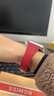 ROMISS适用于iwatch苹果手表表带apple watch S11/10/9/8/7表带意大利荔枝纹真皮腕带高级感轻奢手表链 胭脂红（小蛮腰女款） (S) 40/41/42表盘通用-银色表扣 实拍图