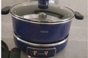 蓝宝（BLAUPUNKT）升降电火锅5L分体式电热锅家用多功能料理锅电热蒸煮锅烤肉煎炒炖锅分体式电火锅 5L 轻奢色【标配+煎烤盘】 实拍图