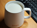 传旗陶瓷马克杯带勺盖咖啡杯牛奶杯早餐杯办公杯男女茶杯描金白400ml 实拍图