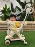 嘻优米滑板车儿童1-3岁防侧翻宝宝6-12岁可坐可骑可推小孩脚踏板车 【 滑/骑二合一款】加大软座 奶咖米 实拍图