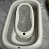 iuu婴儿洗澡盆 可折叠宝宝浴盆大号 洗澡神器躺托浴架新生儿童用品 【北欧灰】+调节感温浴架+脸盆*3 材质：FAD食品级材质检测认证 实拍图
