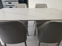 帝狐狸不锈钢意式极简亮光岩板餐桌椅组合简约现代小户型家用牌面饭桌子 1.6X0.8m餐桌 1桌4椅 实拍图