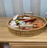 几物森林 藤编茶点盘野餐中式点心盘油炸盘果盘零食盘小吃盘 长方形中号 实拍图